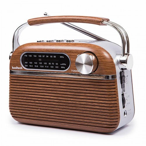 Kooltech Vintage bærbar Bluetooth-radio - brun
