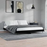 Sengestel 140x200 cm massivt træ sort