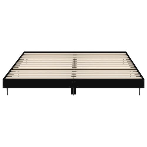 Sengestel 140x200 cm massivt træ sort