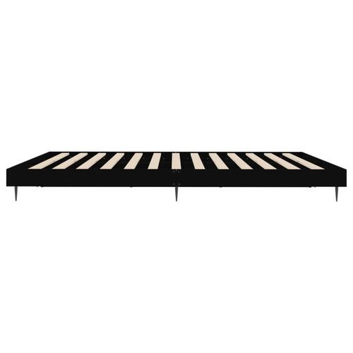 Sengestel 140x200 cm massivt træ sort
