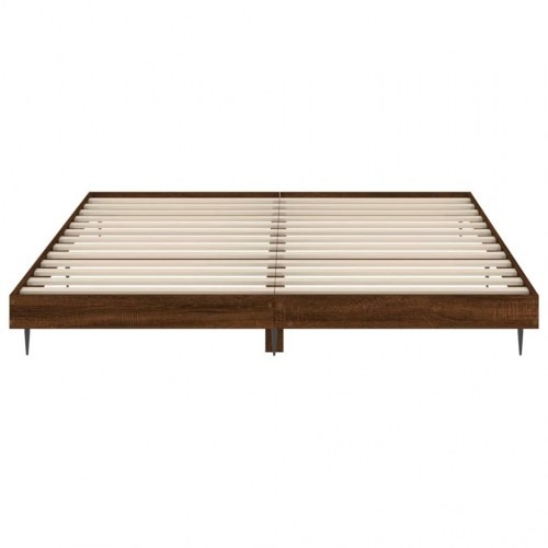 Sengeramme 140x200 cm uden madras konstrueret træ brunt eg