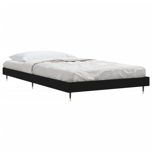 Sengeramme 100x200 cm konstrueret træ sort