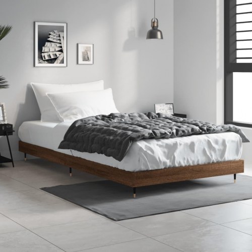 Sengeramme 100x200 cm i konstrueret træ - brun eg, uden madras