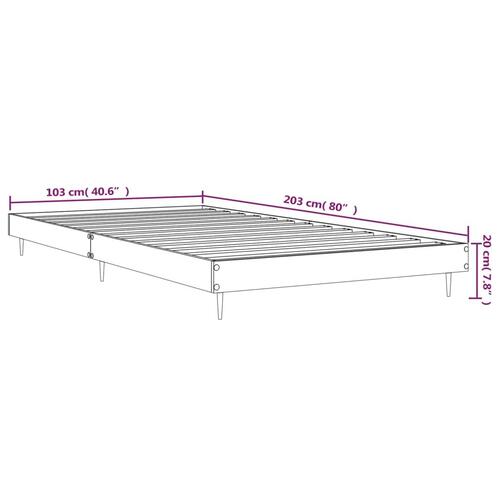 Sengeramme 100x200 cm konstrueret træ betongrå