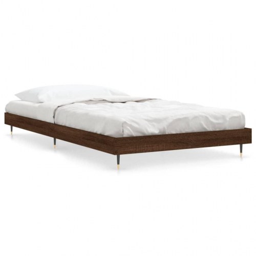 Sengeramme 90x200 cm uden madras konstrueret træ brunt eg