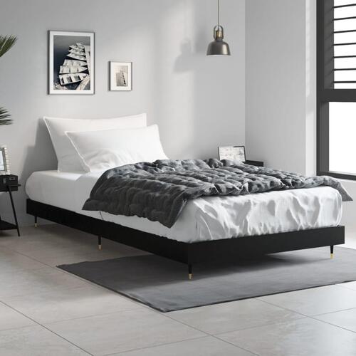 Sengeramme 90x200 cm konstrueret træ sort