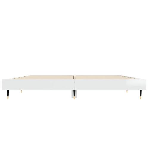 Sengestel 140x190 cm konstrueret træ hvid højglans