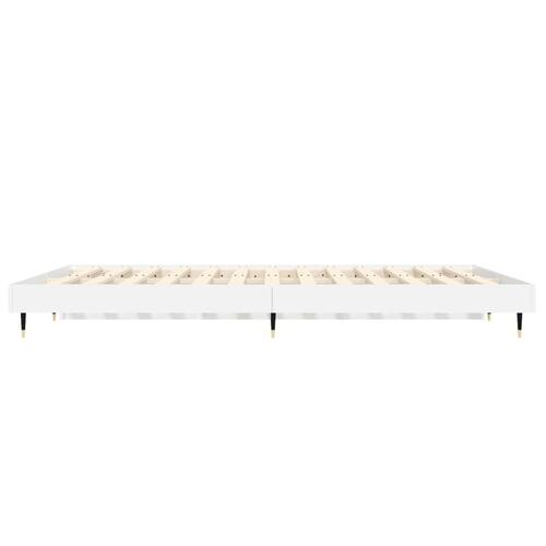 Sengestel 140x190 cm konstrueret træ hvid højglans
