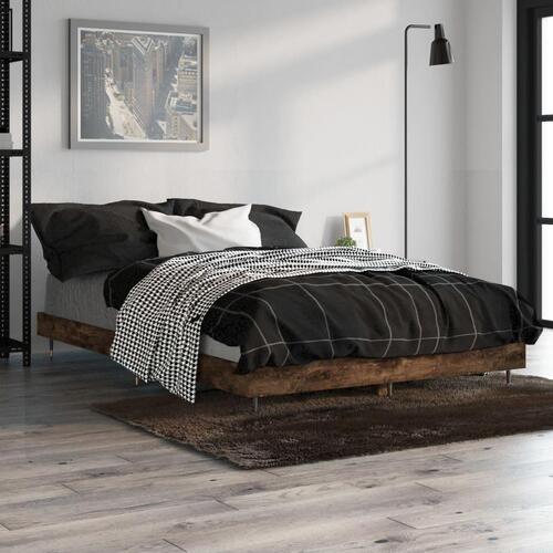 Sengeramme 120x190 cm uden madras konstrueret træ røget eg