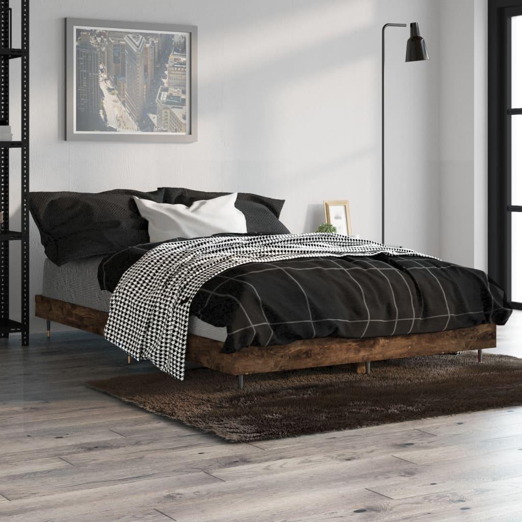 Sengeramme 120x190 cm uden madras konstrueret træ røget eg