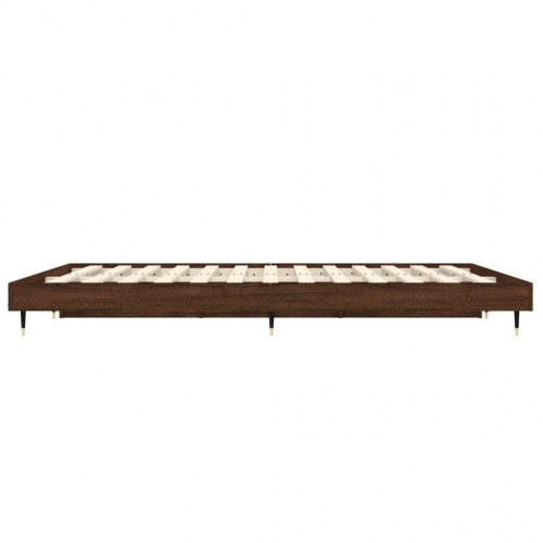 Sengeramme 120×190 cm i konstrueret træ - brunt eg, uden madras