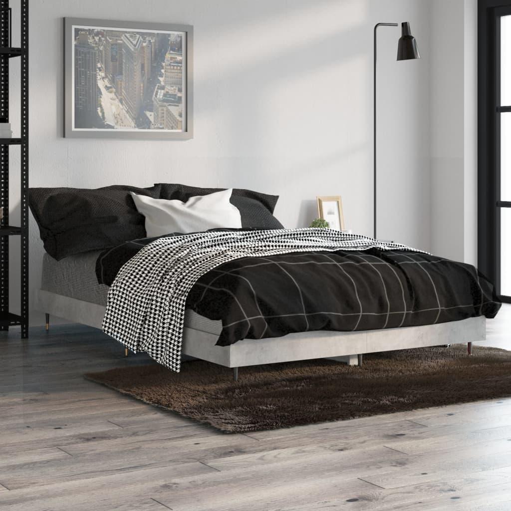 Sengestel 120x190 cm konstrueret træ betongrå