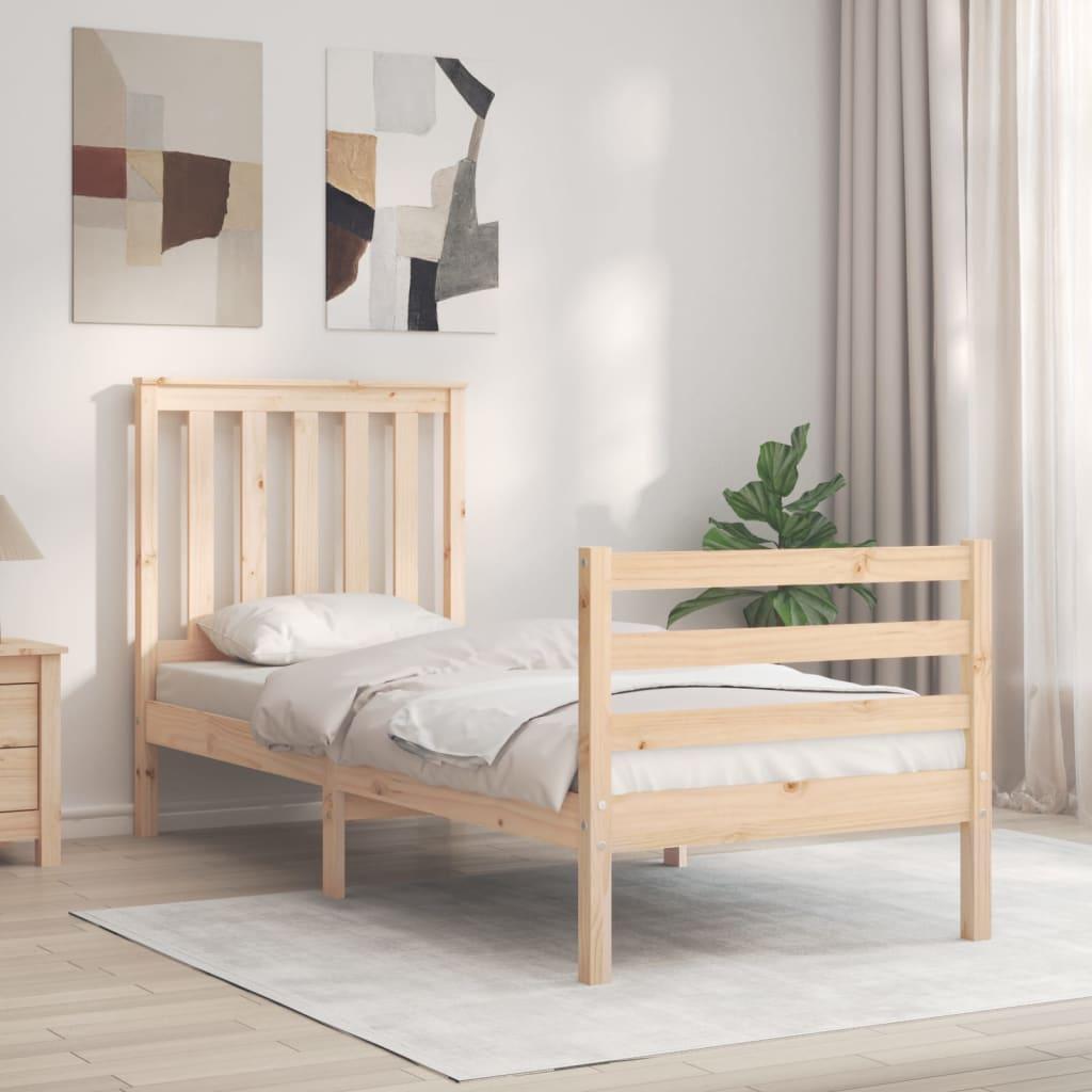 Sengeramme med sengegavl Small Single massivt træ