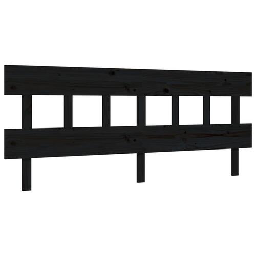 Sengeramme med sengegavl 200x200 cm massivt træ sort