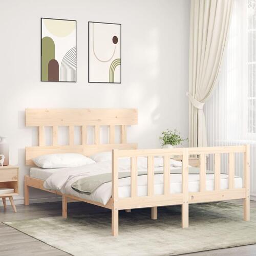 Sengeramme uden madras 140x190 cm massivt fyrretræ