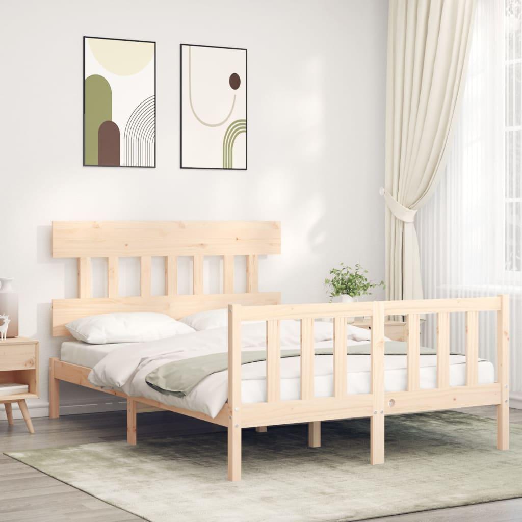 Sengeramme uden madras 140x190 cm massivt fyrretræ