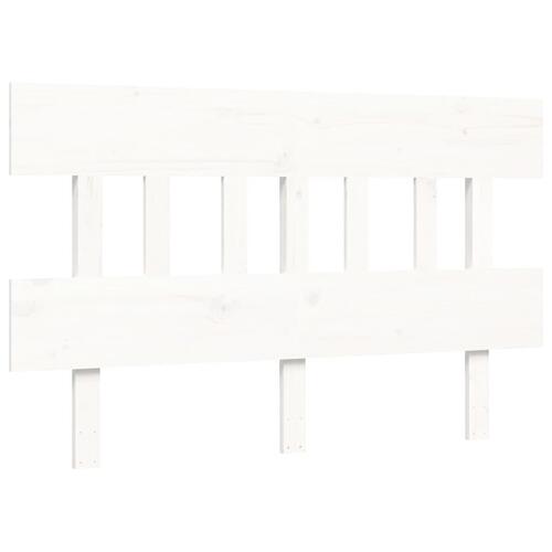 Sengeramme uden madras 140x190 cm massivt fyrretræ hvid