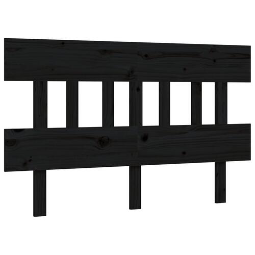 Sengeramme med sengegavl 140x190 cm massivt træ sort