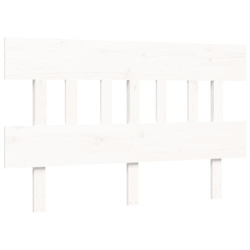 Sengeramme med sengegavl 140x200 cm massivt træ hvid