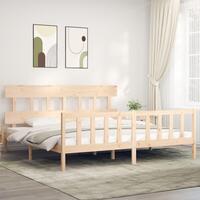 Sengeramme med sengegavl Super King Size massivt træ