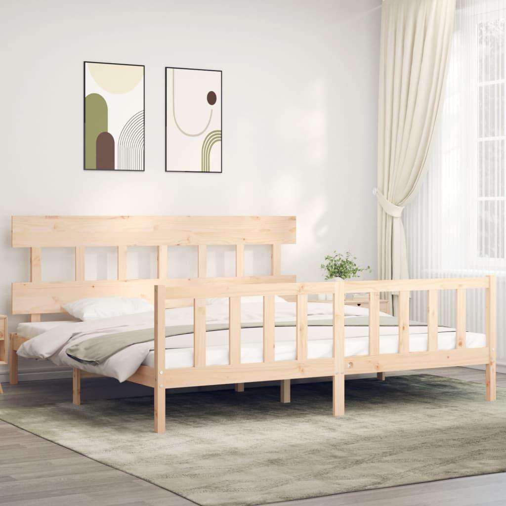 Sengeramme med sengegavl Super King Size massivt træ