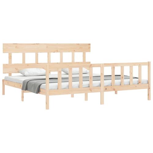 Sengeramme med sengegavl Super King Size massivt træ