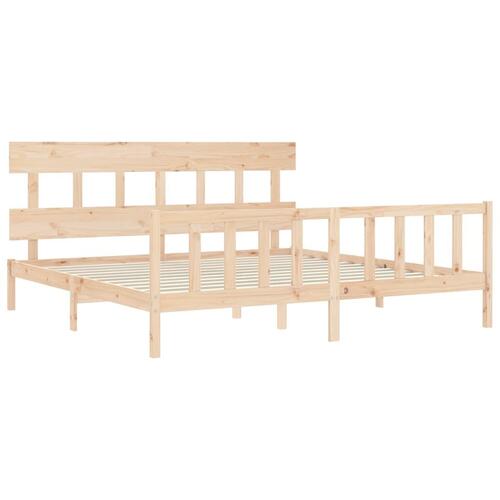 Sengeramme med sengegavl Super King Size massivt træ