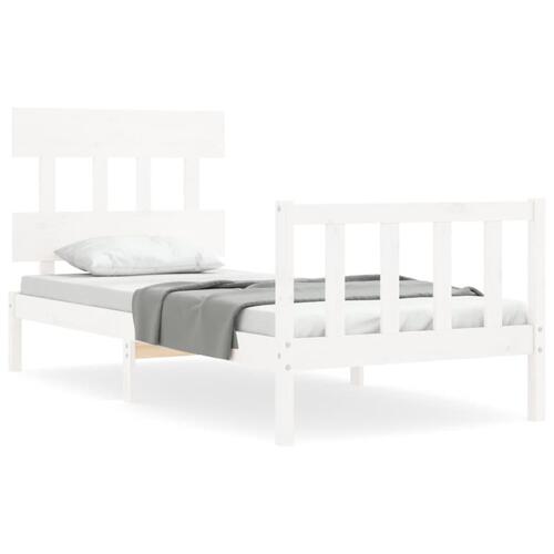 Sengeramme uden madras 100x200 cm massivt fyrretræ hvid