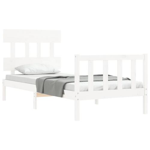 Sengeramme uden madras 100x200 cm massivt fyrretræ hvid