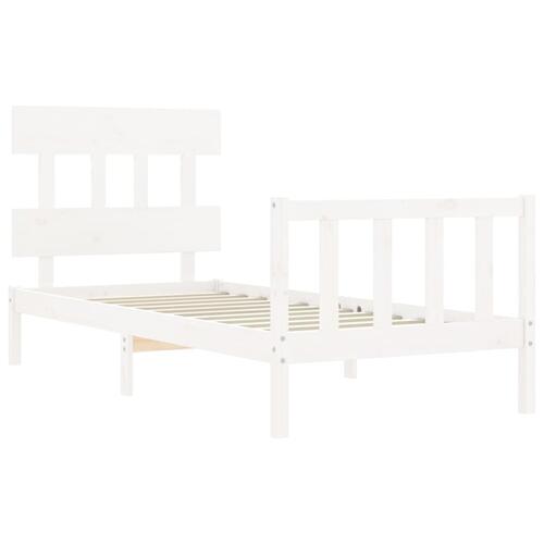 Sengeramme uden madras 100x200 cm massivt fyrretræ hvid