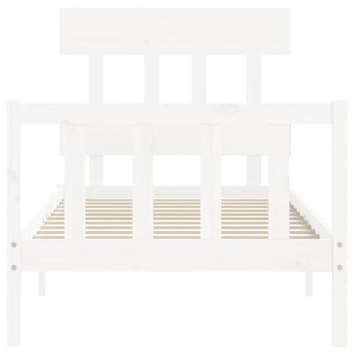 Sengeramme uden madras 100x200 cm massivt fyrretræ hvid