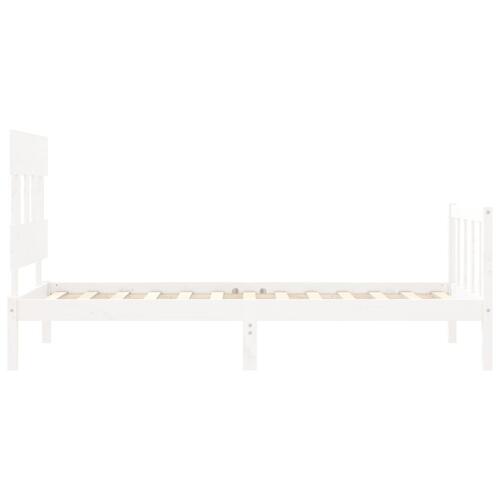 Sengeramme uden madras 100x200 cm massivt fyrretræ hvid