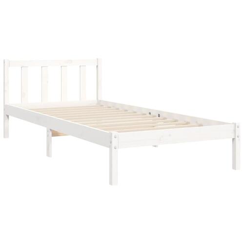 Sengeramme uden madras 100x200 cm massivt fyrretræ hvid