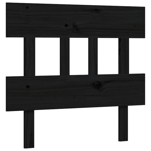 Sengeramme med sengegavl 100x200 cm massivt træ sort