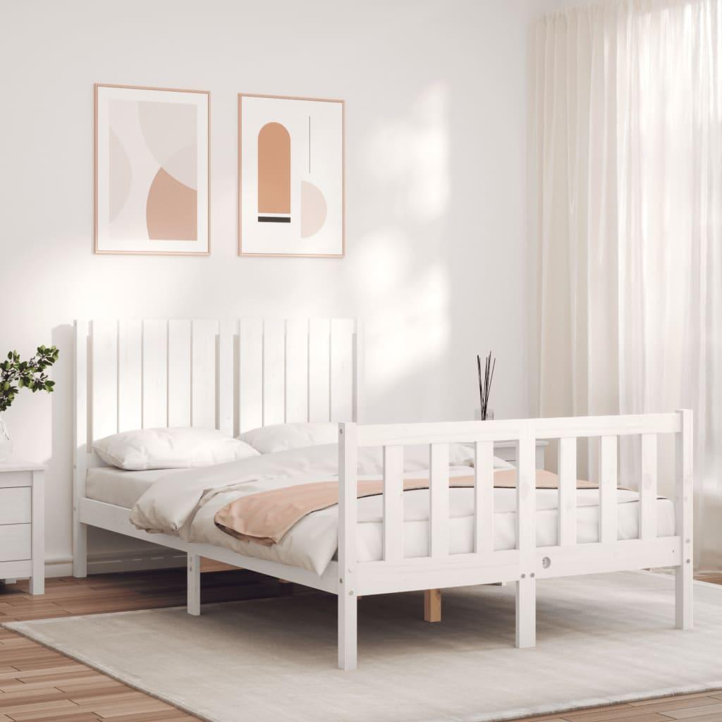 Sengeramme uden madras 120x200 cm massivt fyrretræ hvid