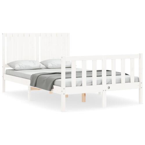 Sengeramme uden madras 120x200 cm massivt fyrretræ hvid