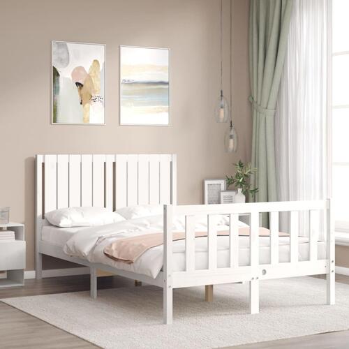Sengeramme uden madras 120x200 cm massivt fyrretræ hvid