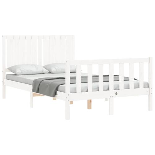 Sengeramme uden madras 120x200 cm massivt fyrretræ hvid