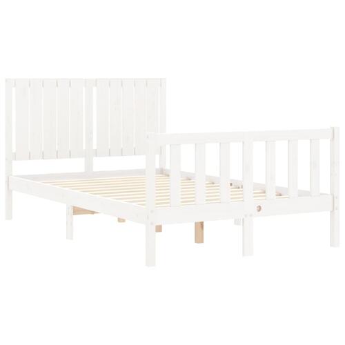 Sengeramme uden madras 120x200 cm massivt fyrretræ hvid