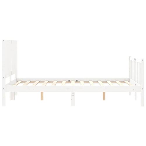 Sengeramme uden madras 120x200 cm massivt fyrretræ hvid