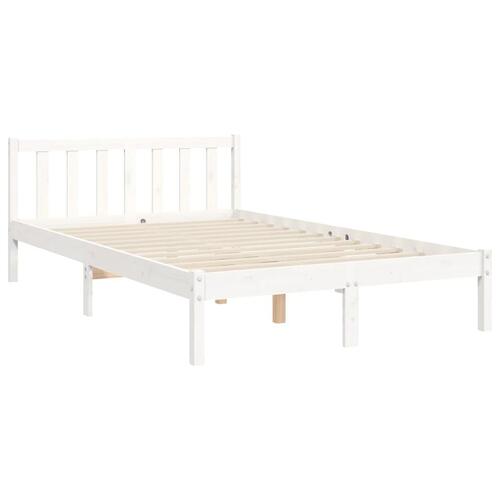 Sengeramme uden madras 120x200 cm massivt fyrretræ hvid