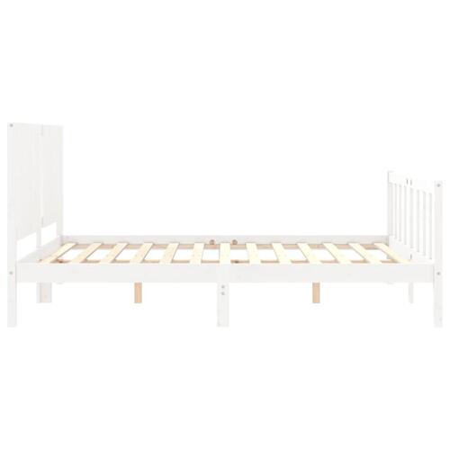 Sengeramme uden madras 160x200 cm massivt fyrretræ hvid