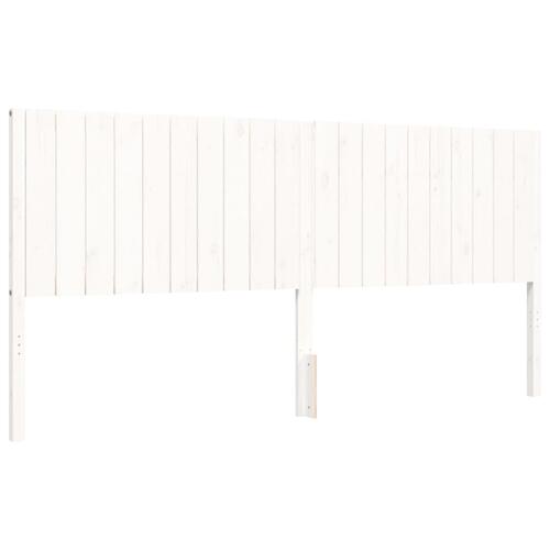 Sengeramme uden madras 200x200 cm massivt fyrretræ hvid