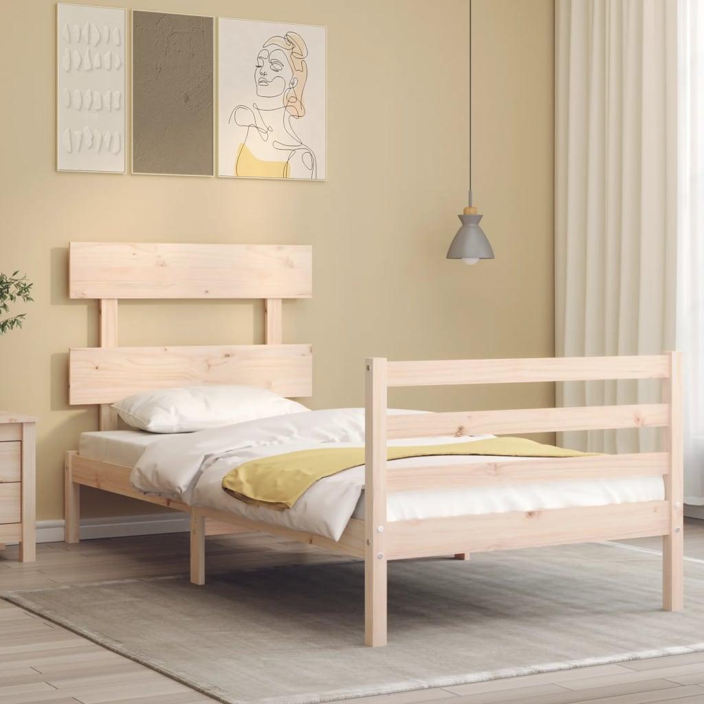 Sengeramme med sengegavl Small Single massivt træ