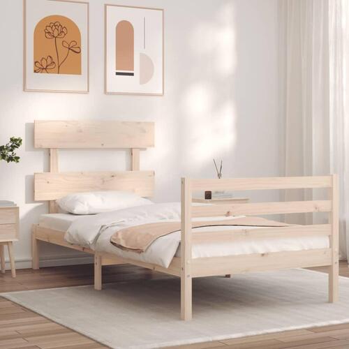 Sengeramme med sengegavl Small Single massivt træ
