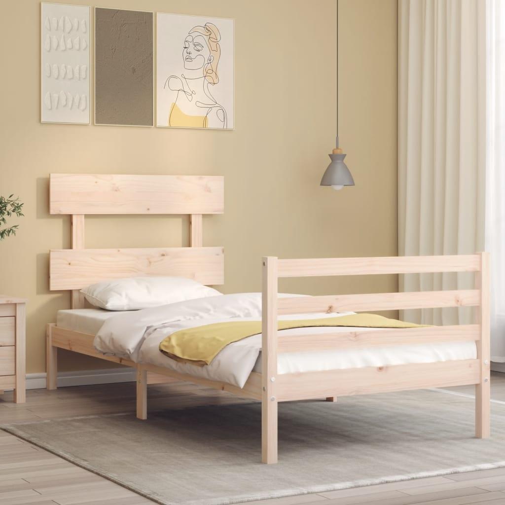 Sengeramme med sengegavl Single massivt træ