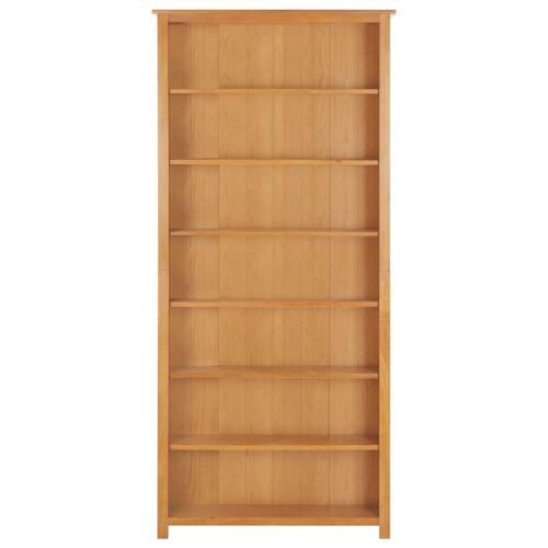 Bogreol med 7 hylder 90x22,5x200 cm massivt egetræ