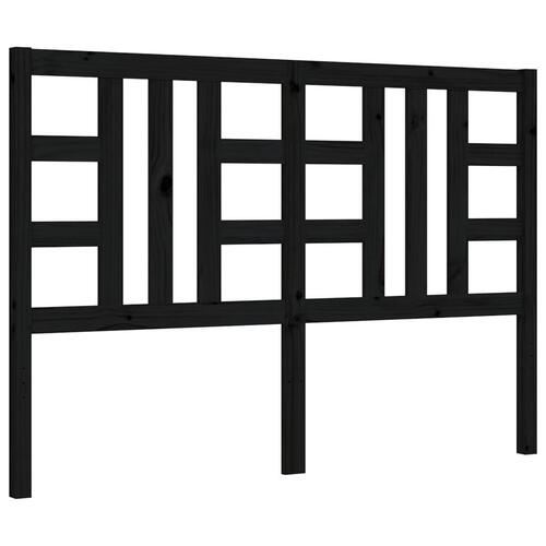 Sengeramme med sengegavl 140x190 cm massivt træ sort