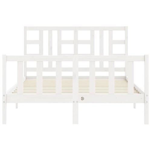 Sengeramme uden madras 140x190 cm massivt fyrretræ hvid