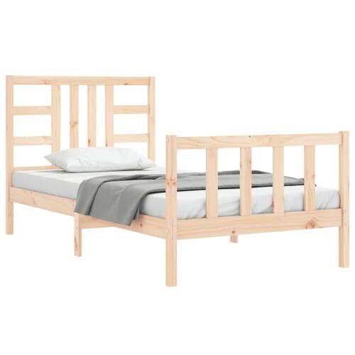 Sengeramme med sengegavl 90x200 cm massivt træ